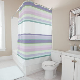 Purple, Neptune, sea green, and Lavender stripes Duschvorhang