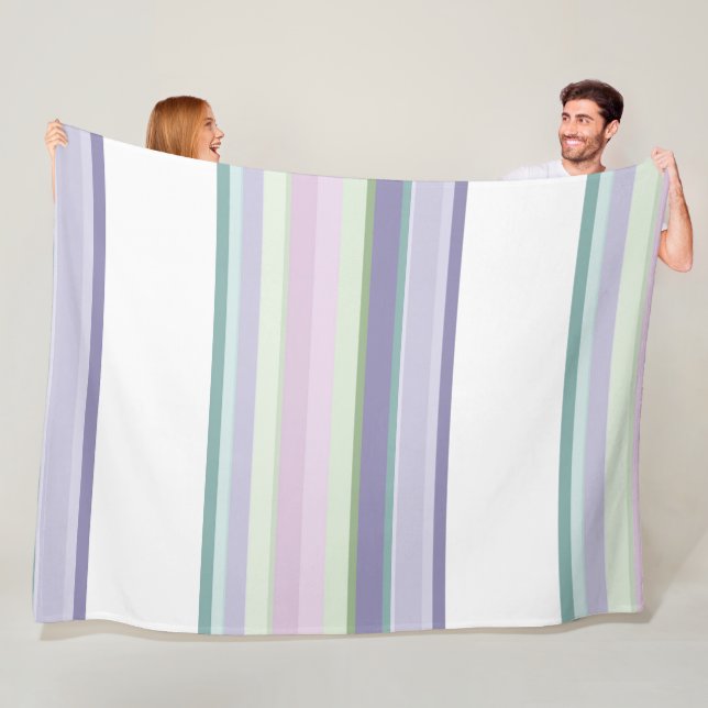 Purple, Neptune, sea green, and Lavender stripes Fleecedecke (Beispiel)