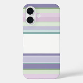 Purple, Neptune, sea green, and Lavender stripes iPhone 16 Hülle