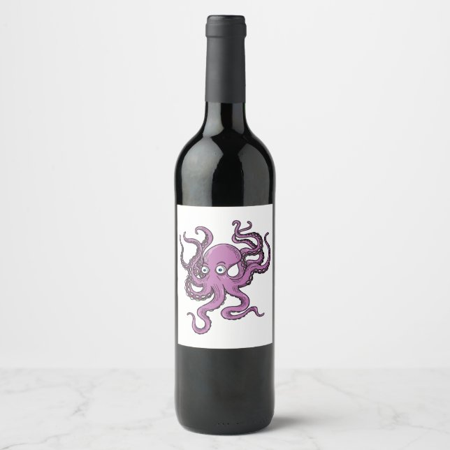 Purple Octopus Weinetikett (Vorderseite)