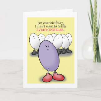 Purple Oeuf Humoristique Carte d'anniversaire