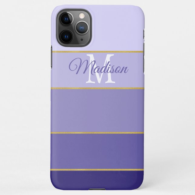  Purple Ombre Color Blocks Personalized iPhone Hülle (Rückseite)