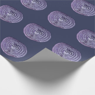 Purple Onion Pattern on Deep Muted Navy Background Geschenkpapier