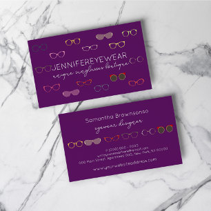 Purple Optic Eyewear Fashion Sun Brillen Visitenkarte