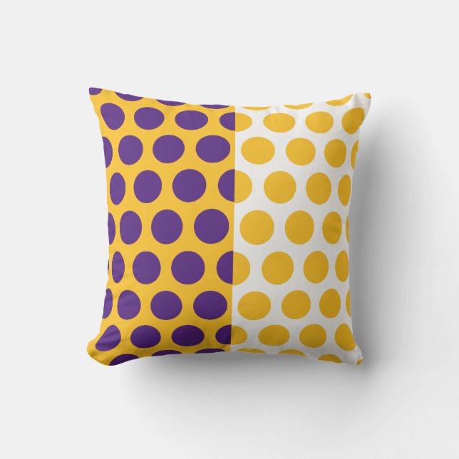 Purple, Or, White Cercles American MOJO Coussin (Recto)