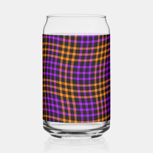 Purple Orange Plaid Checker Seamless Pattern Dosenglas (Vorderseite)