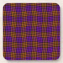 Purple Orange Plaid Checker Seamless Pattern Getränkeuntersetzer