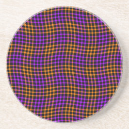Purple Orange Plaid Checker Seamless Pattern Getränkeuntersetzer