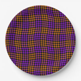 Purple Orange Plaid Checker Seamless Pattern Pappteller