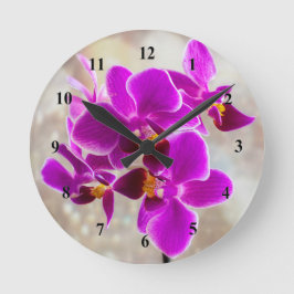 Purple Orchid Acrylic wall clock Runde Wanduhr