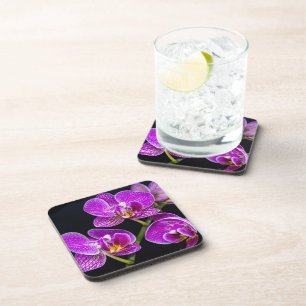 Purple orchid getränkeuntersetzer