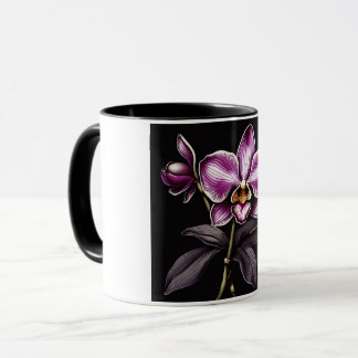 "Purple Orchid Mug - Floral Elegance Cup" Tasse