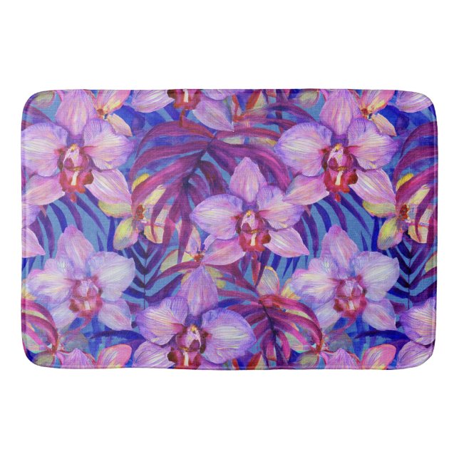 Purple orchid pattern badematte (Vorderseite)