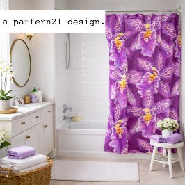 Purple orchid pattern duschvorhang