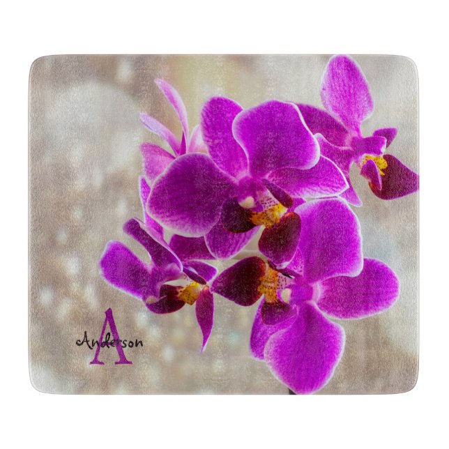 Purple Orchid  Schneidebrett (Vorderseite)