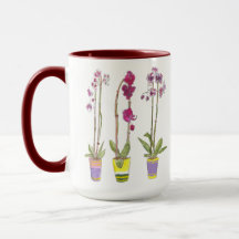 Purple Orchids Whimsical Garden Botanical