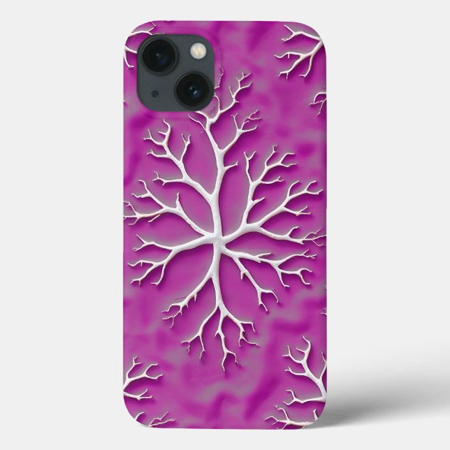 Purple Organic iPhone Case with Artistic Texture (Rückseite)