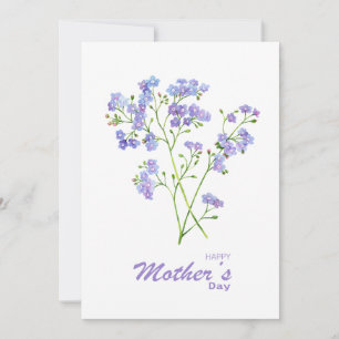 Purple Oubliez-moi pas Fleurs Carte de fête des mè