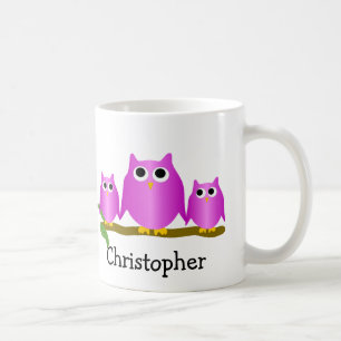 Purple Owls Design Personalisiert Kaffeetasse