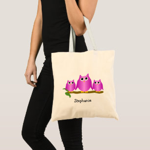 Purple Owls Design Personalisiert Tragetasche