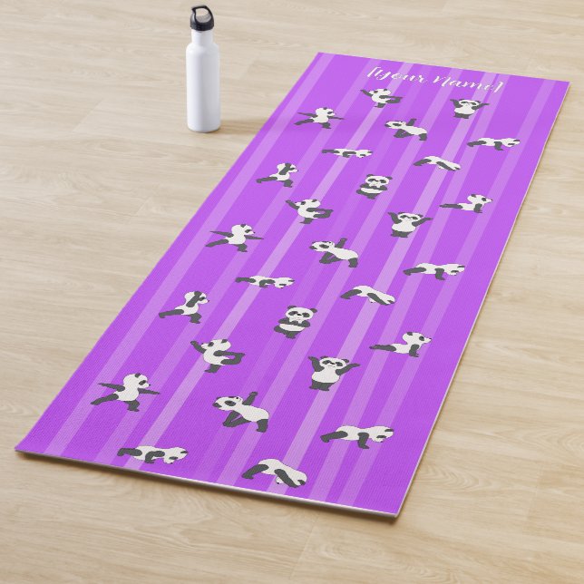 Purple Panda Yoga Mat Custom Name Same Both Sides Yogamatte (Beispiel)