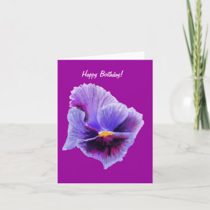 Purple pansy birthday card karte