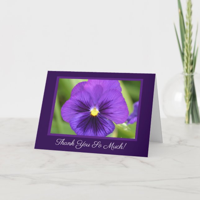 Purple Pansy Carte de remerciements (Devant)