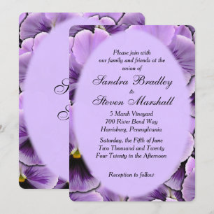 Purple Pansy Faire-part de mariage