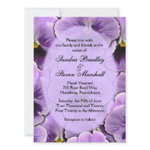 Purple Pansy Faire-part de mariage