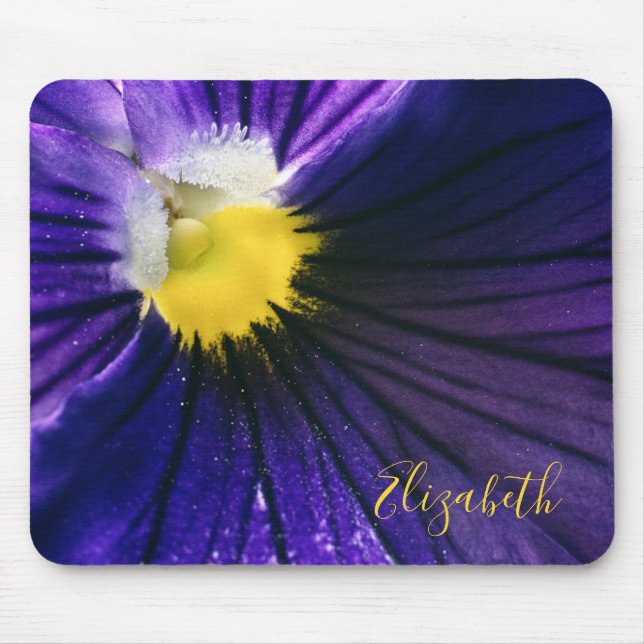 Purple pansy macro photograph elegant mousepad (Vorne)