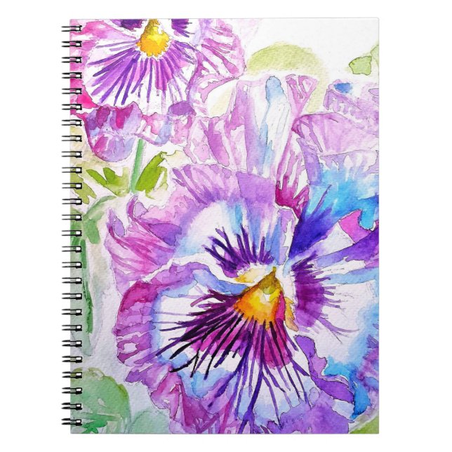 Purple Pansy Watercolour Flower Playing Cards Set Notizblock (Vorderseite)