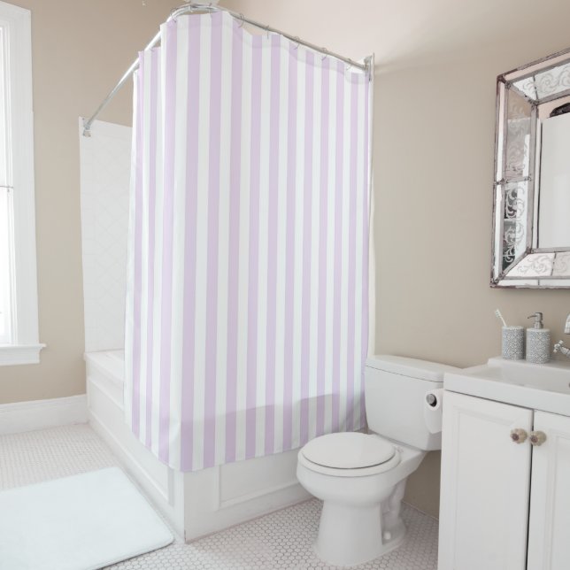 Purple Pastel Stripes Pattern Modern Geometric Duschvorhang (Beispiel)