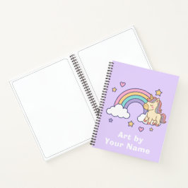 Purple Pastel Unicorn Rainbow Personalized Notizbuch