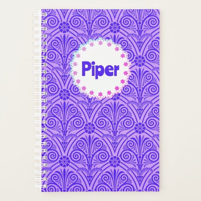 Purple Pattern Boho Name Planner Planer (Vorderseite)