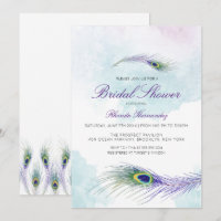 Purple Peacock Invitation à la douche nuptiale