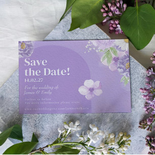 Purple Peonies Romance Enregistrer la carte Date