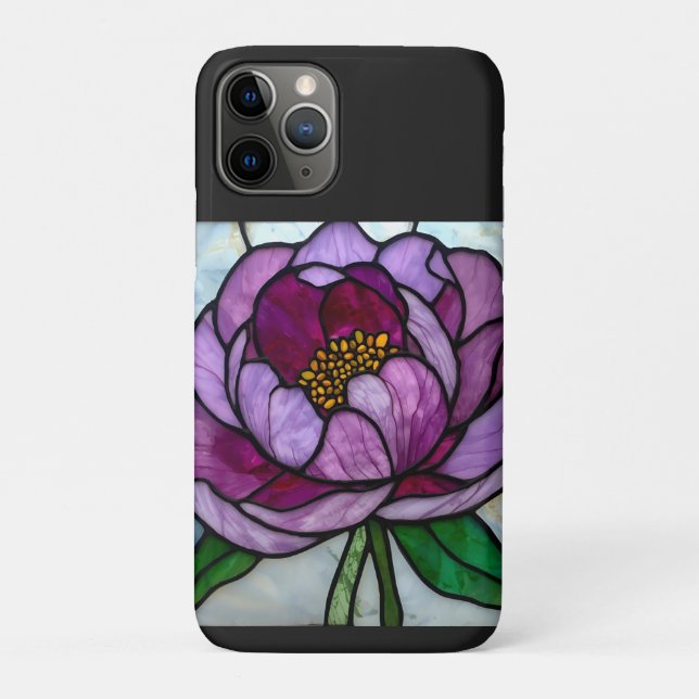Purple Peony Stained  Case-Mate iPhone Hülle (Rückseite)