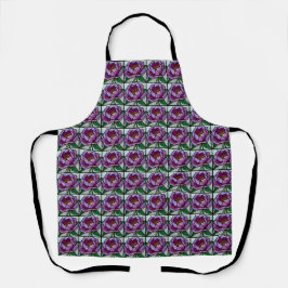 Purple Peony Stained Glass Schürze