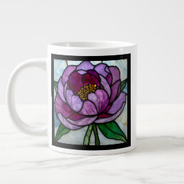 Purple Peony Stained Jumbo-Tasse