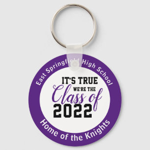 Purple Personalized High School Class of 2022 Schlüsselanhänger