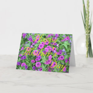 Purple Petunias Carte personnalisable Fête des Mèr