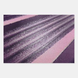 Purple pink abstract stripes with elegant sparkle geschenkpapier set