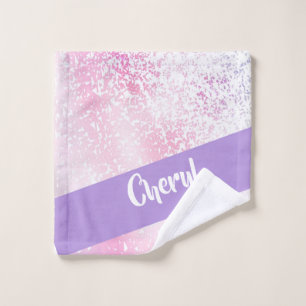 Purple, pink and white schatten glitter waschlappen