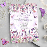 Purple Pink Butterflies & Wildflowers Baby Shower