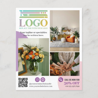 Purple Pink Circles Logo Photos Promotional Flyer