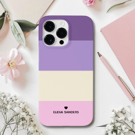 Purple Pink Cream Stripes Modern Style for her Case-Mate iPhone 14 Pro Max Hülle