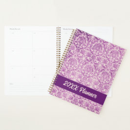 Purple Pink Damask Planer