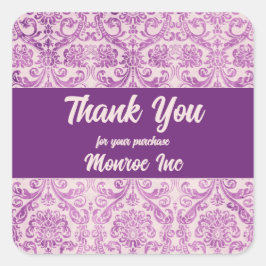 Purple Pink Damask Quadratischer Aufkleber