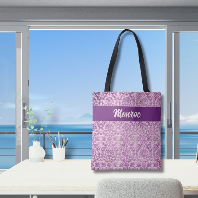 Purple Pink Damask Tasche (Von Creator hochgeladen)