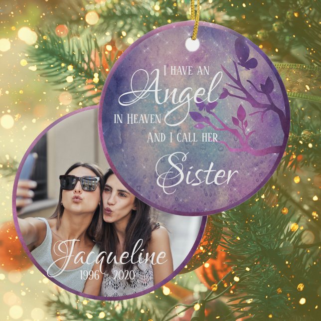 Purple & Pink Galaxy Personalized Memorial Ceramic Keramik Ornament (Von Creator hochgeladen)